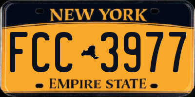 NY license plate FCC3977