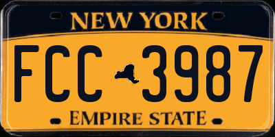 NY license plate FCC3987
