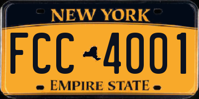 NY license plate FCC4001