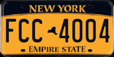 NY license plate FCC4004