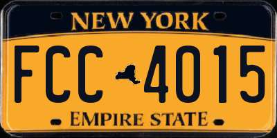 NY license plate FCC4015