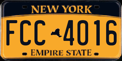 NY license plate FCC4016