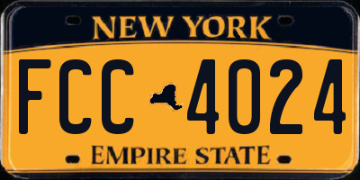 NY license plate FCC4024