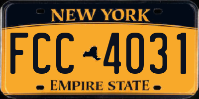 NY license plate FCC4031