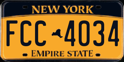 NY license plate FCC4034