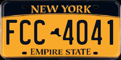 NY license plate FCC4041