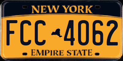 NY license plate FCC4062