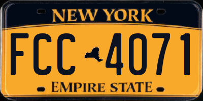 NY license plate FCC4071