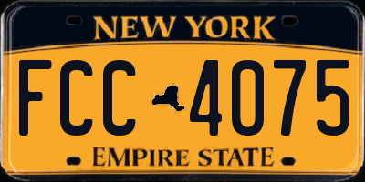 NY license plate FCC4075