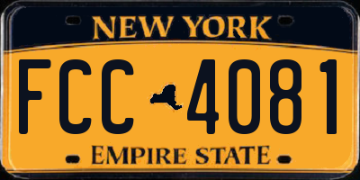 NY license plate FCC4081