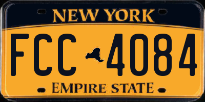 NY license plate FCC4084