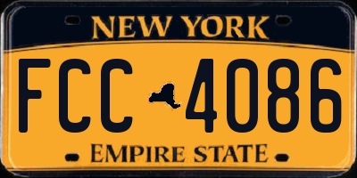 NY license plate FCC4086