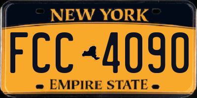 NY license plate FCC4090