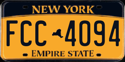 NY license plate FCC4094