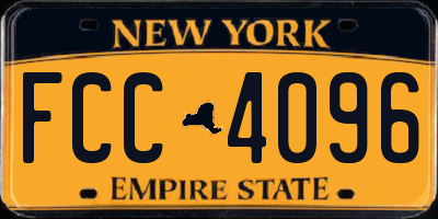 NY license plate FCC4096