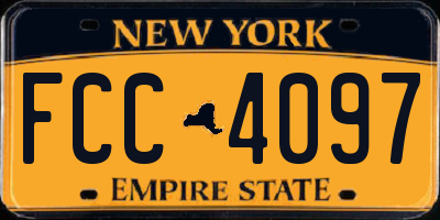 NY license plate FCC4097