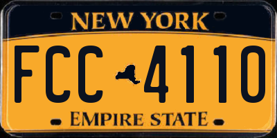 NY license plate FCC4110