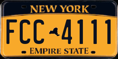 NY license plate FCC4111
