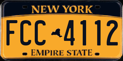 NY license plate FCC4112