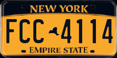 NY license plate FCC4114