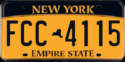 NY license plate FCC4115