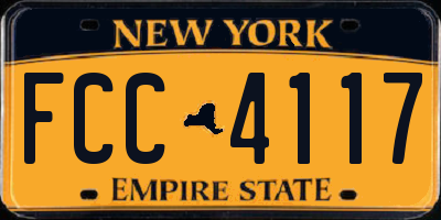 NY license plate FCC4117