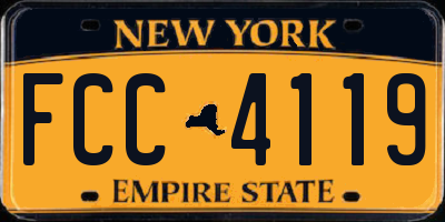 NY license plate FCC4119