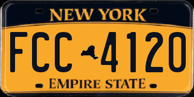 NY license plate FCC4120