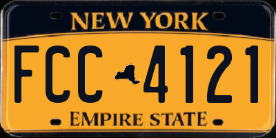 NY license plate FCC4121