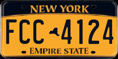 NY license plate FCC4124