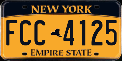 NY license plate FCC4125