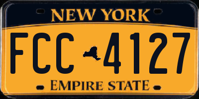 NY license plate FCC4127