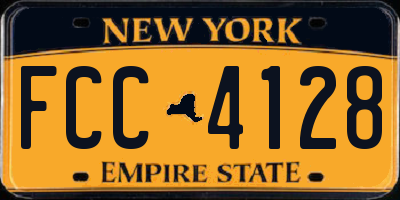 NY license plate FCC4128