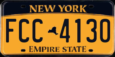 NY license plate FCC4130