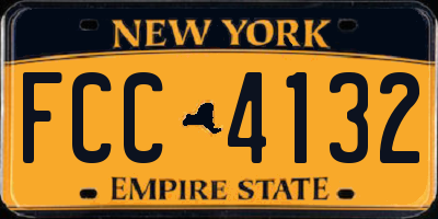 NY license plate FCC4132