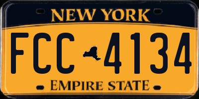 NY license plate FCC4134