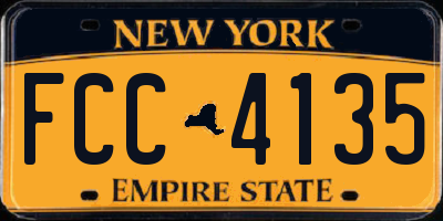NY license plate FCC4135