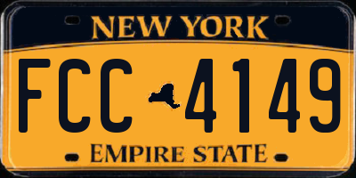 NY license plate FCC4149