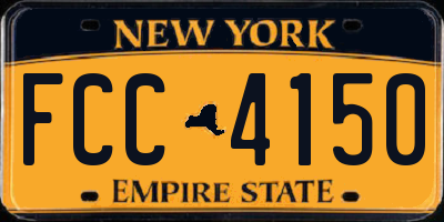 NY license plate FCC4150
