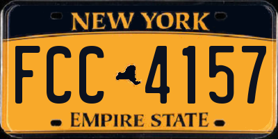 NY license plate FCC4157