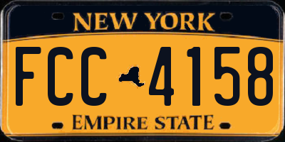 NY license plate FCC4158