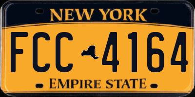 NY license plate FCC4164