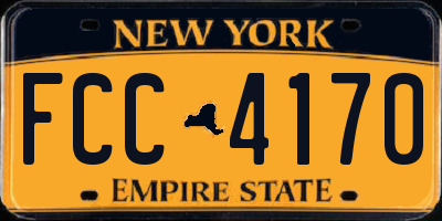 NY license plate FCC4170