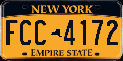 NY license plate FCC4172
