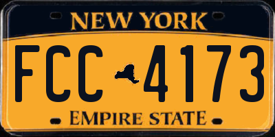 NY license plate FCC4173