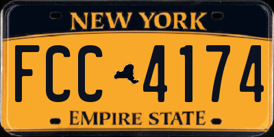 NY license plate FCC4174