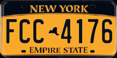 NY license plate FCC4176