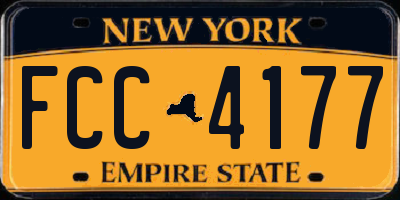 NY license plate FCC4177