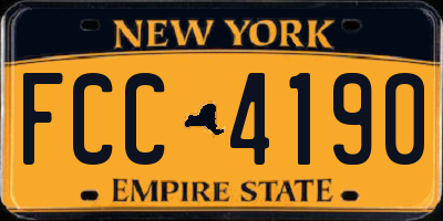 NY license plate FCC4190