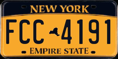 NY license plate FCC4191